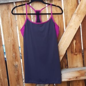 Fabletics workout racerback tank top gray medium